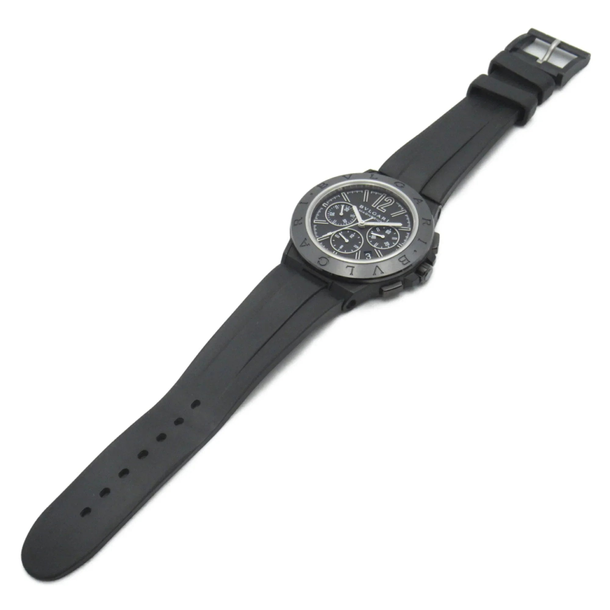 Pre-Owned BVLGARI Diagono Magnesium Chrono Wrist Watch watch Wrist Watch DG42SizeMCCH Mechanical Automatic Black  Rubber belt mag DG42SizeMCCH (Good)