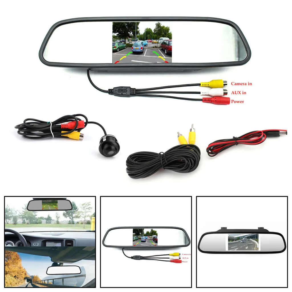Reverse Car Camera + 4.3" Car Mirror Monitor Kit Vehicle Sizeecurity Sizeystem