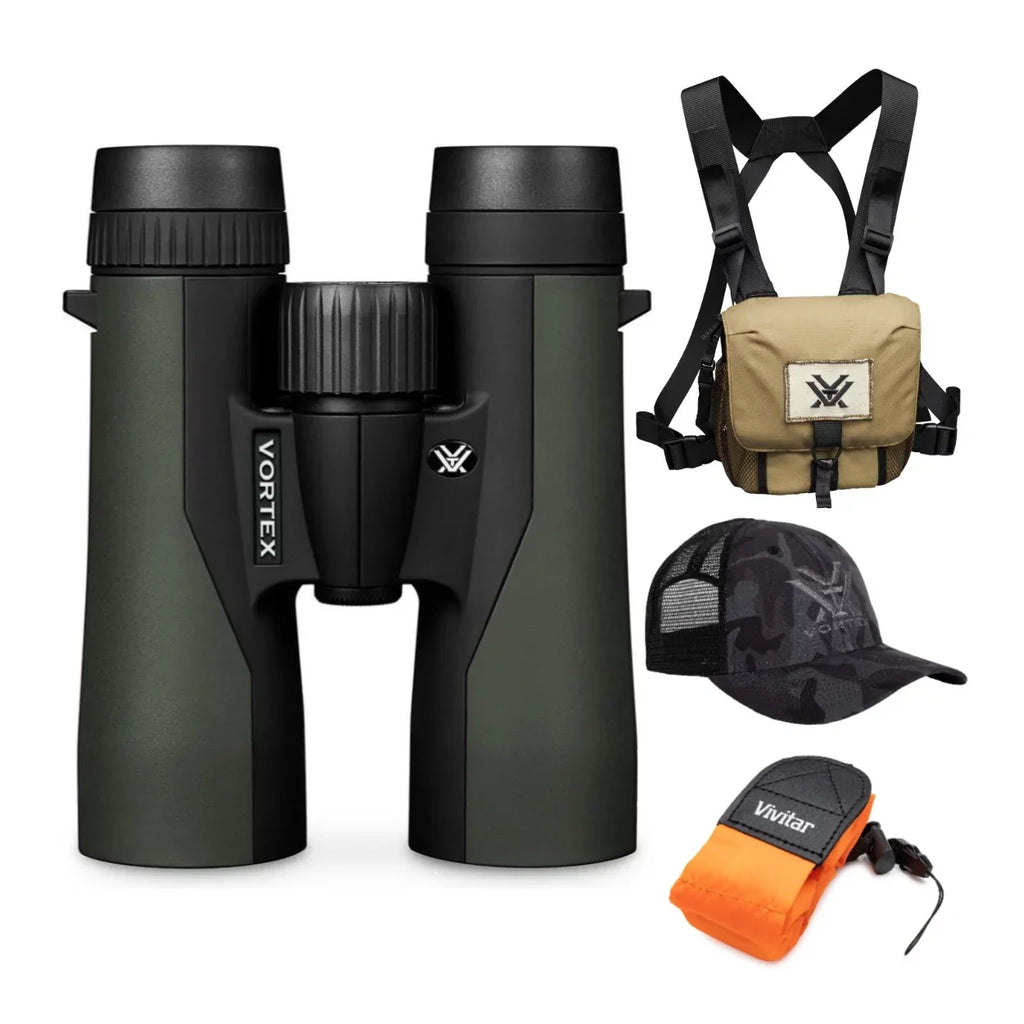 Vortex 10x42 Crossfire HD Roof Prism Binoculars w/Floating Sizetrap & Vortex Hat