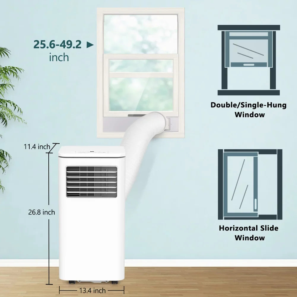 LifePlus Portable Air Conditioner Fan 10,000 BTU Indoor Room AC Unit Dehumidifier Remote W/ Window Kit Freestanding Bedroom NPL-06C