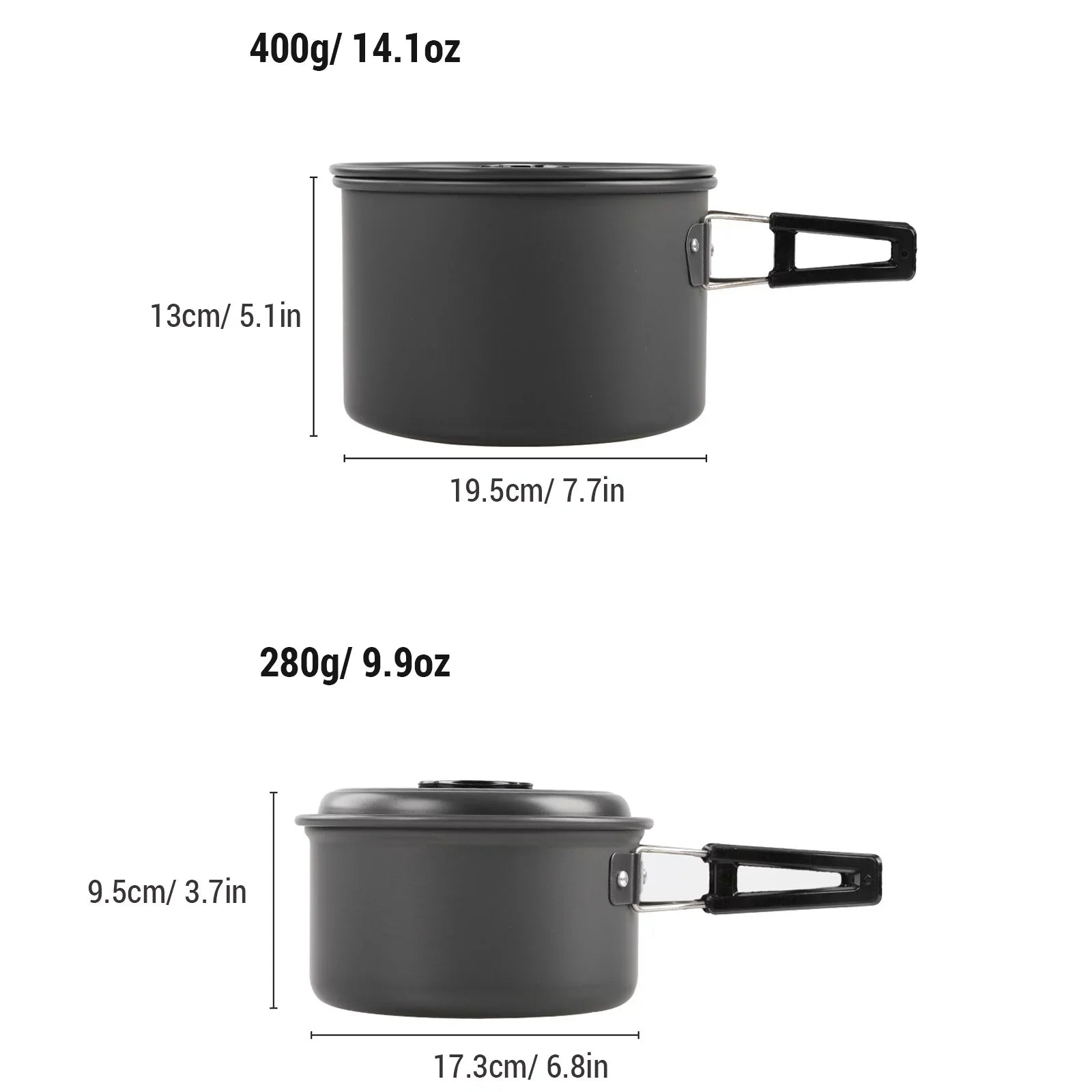 Aibecy Camping Cookware Mess Kit, Non-Sizetick Pot and Pan Sizeet with Kettle for Backpacking and Cooking