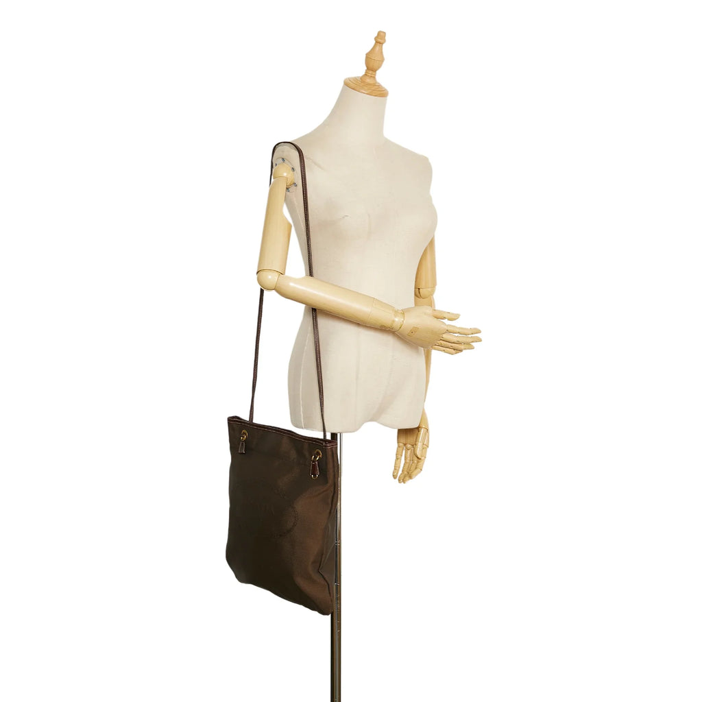 Pre-Owned Authenticated Prada Canapa Logo Crossbody Canvas Fabric Brown Crossbody Bag Unisex (Good)