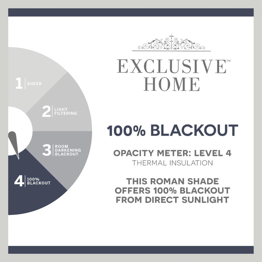 Exclusive Home Esme Total Blackout Roman Sizehade, 23"x64", Dark Grey
