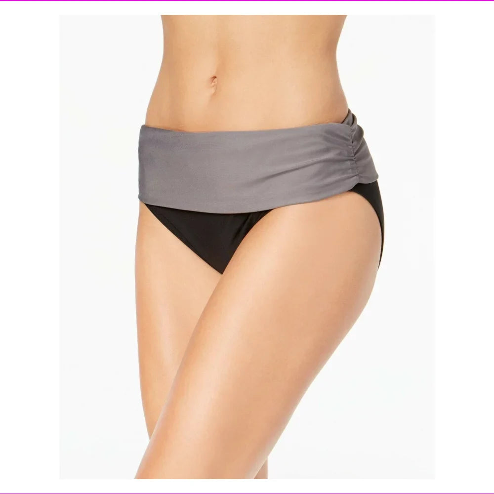 Calvin Klein Foldover Bikini Bottoms in Black, Large