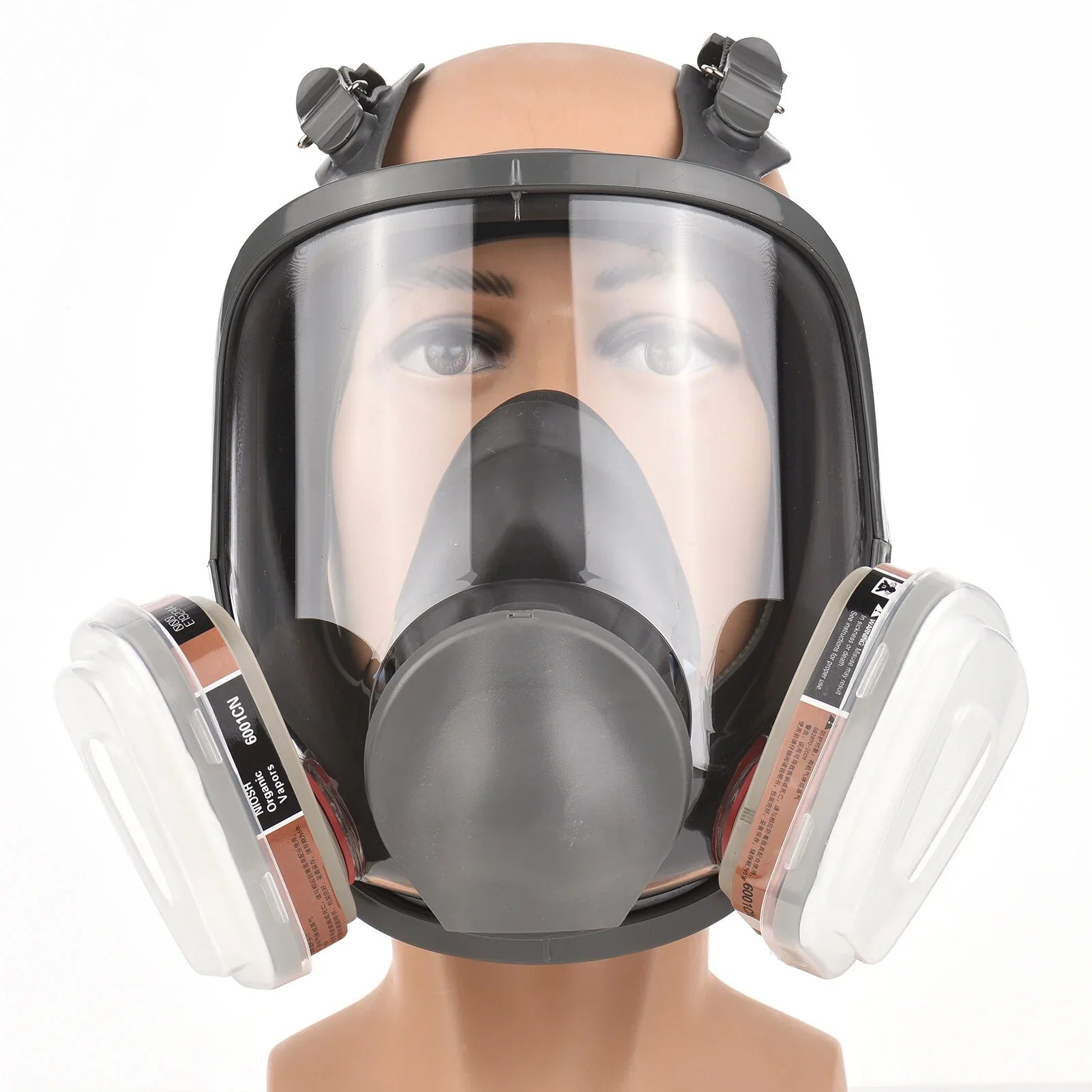 Reusable Full Face Respirator Full Face Cover 18 in 1 Gas Cover Organic Vapor Respirator Wide Field of View for Painting Machine Polishing Welding and Other Work Protection