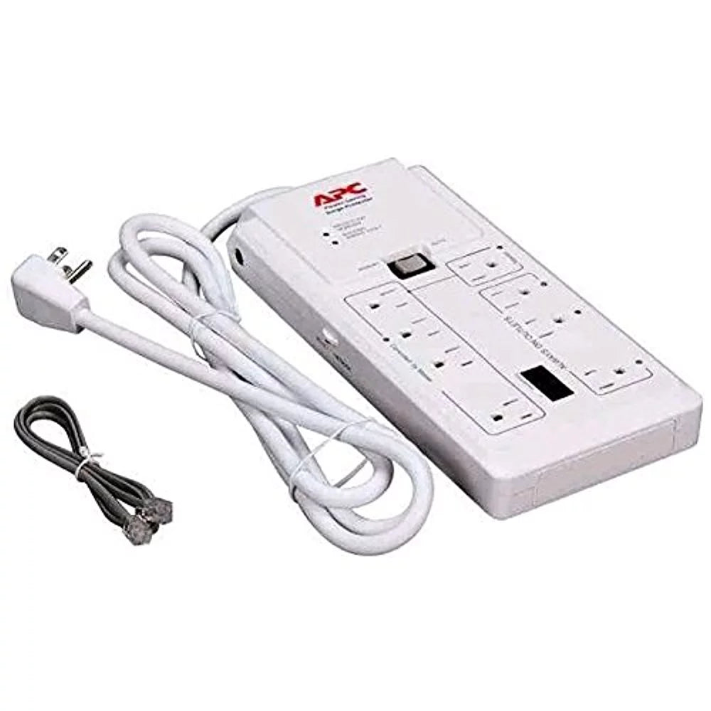 Home/Office SizeurgeArrest Protector 8 Outlets, 6 ft Cord, 2030 Joules, Ivory