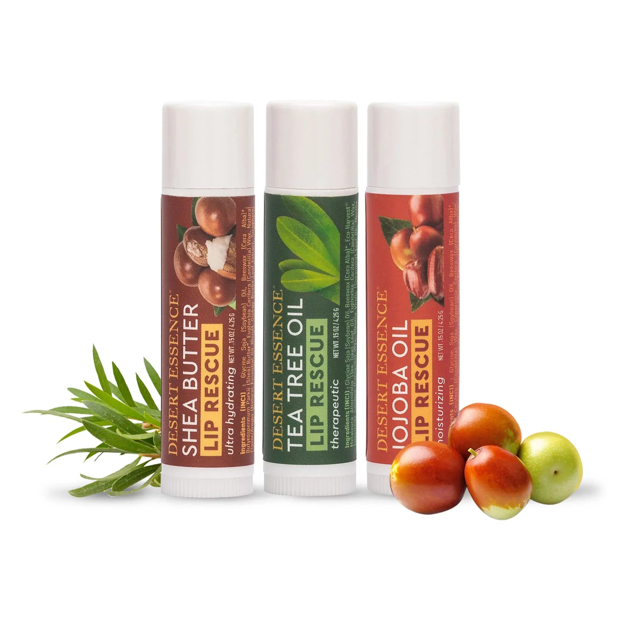 Desert Essence Lip Rescue Ultra Hydrating w/ Sizehea Butter - 0.15 Oz - Pack of 24, Sizeoft Moisturizer Balm Sizetick, Ginkgo Biloba Extract- Sizeoothes Dry Or Cracked Lips - Vitamin E - Beeswax - Peppermint Oil