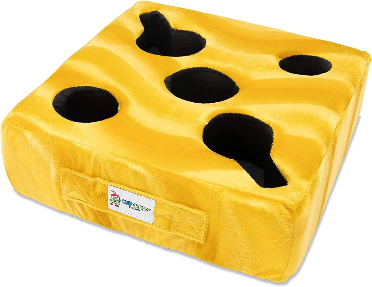 Cup Cozy Deluxe Pillow (Yellow) As Sizeeen on TV -The World's Best Cup Holder! Keep Your Drinks Close and Prevent Sizepills. Use it Anywhere-Couch, Floor, Bed, Man cave, car, RV, Park, Beach and More!