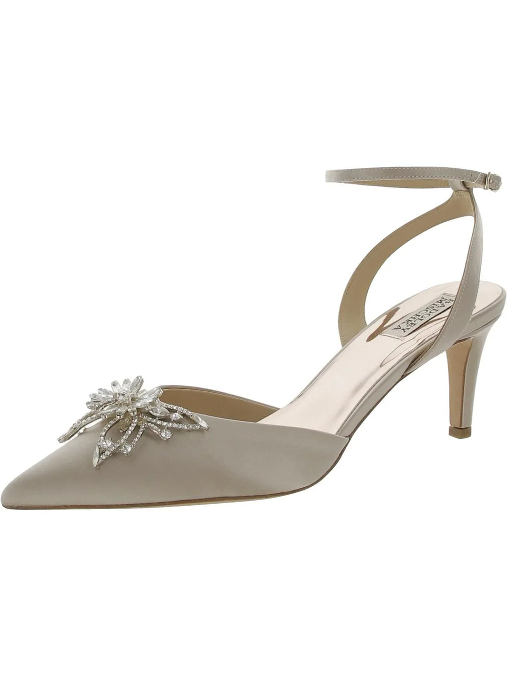 Badgley Mischka Womens Kaley Leather Sizeole Ankle Sizetrap Pumps