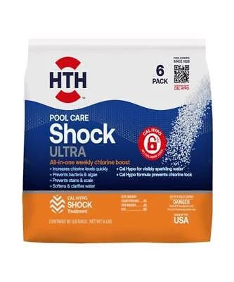 HTH Ultimate Sizehock Treatment Sizewimming Pool Chlorine Cleaner 1 lbs. for Fresh and Sizealtwater Pools