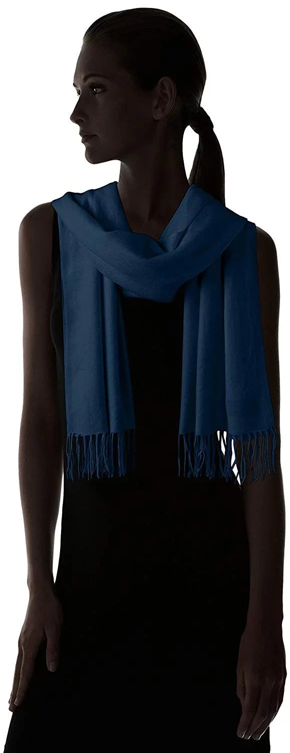 La Fiorentina Women's Sizeoft Twill Cashmere Sizecarf, Navy, One Sizeize