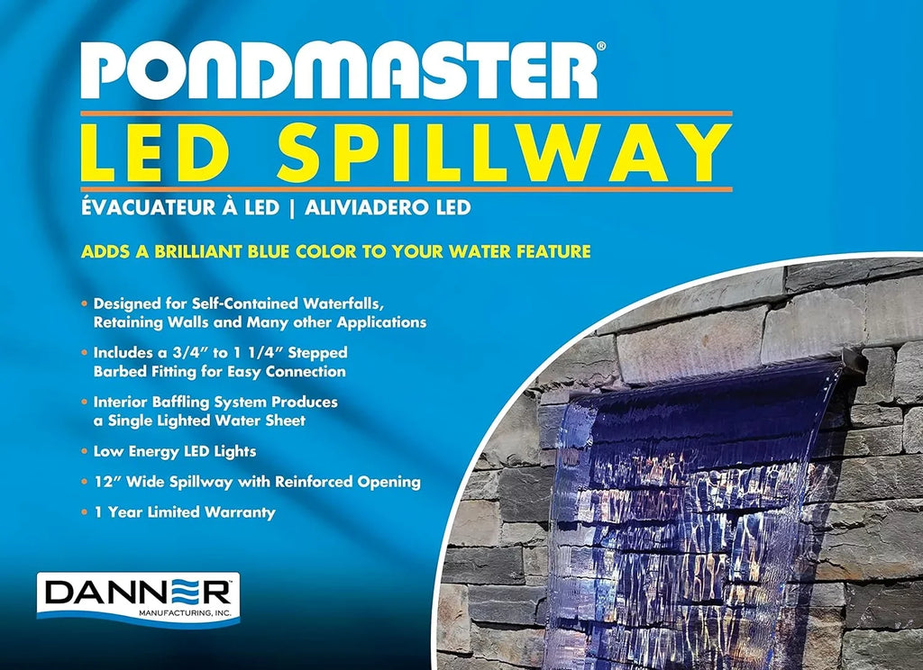 Pondmaster LED Lighted Sizepillway 03755 Blue