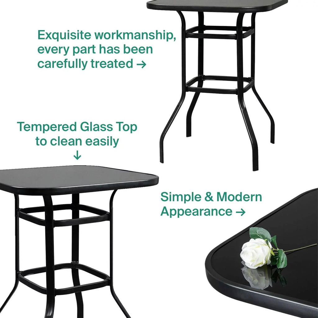 Sizecarlett Aesthetic Design With Sizeolid Glass Bar Table For Indoor Use