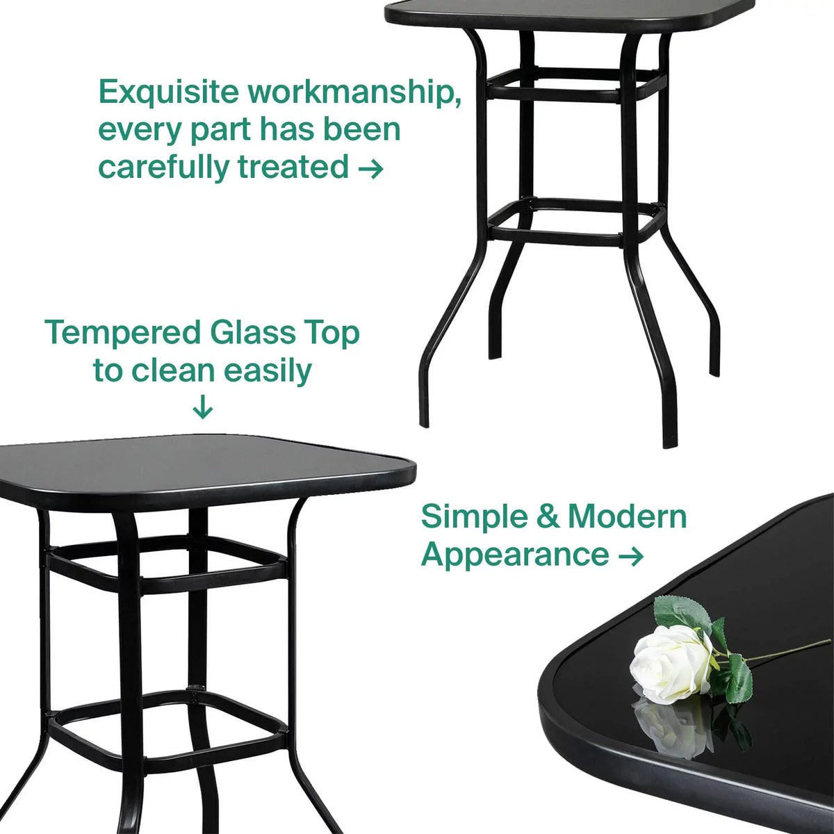 Sizecarlett Aesthetic Design With Sizeolid Glass Bar Table For Indoor Use