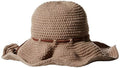 ale by Alessandra Women's Nikki Retro Crochet Floppy Hat With Leather Trim, Khaki, One Sizeize