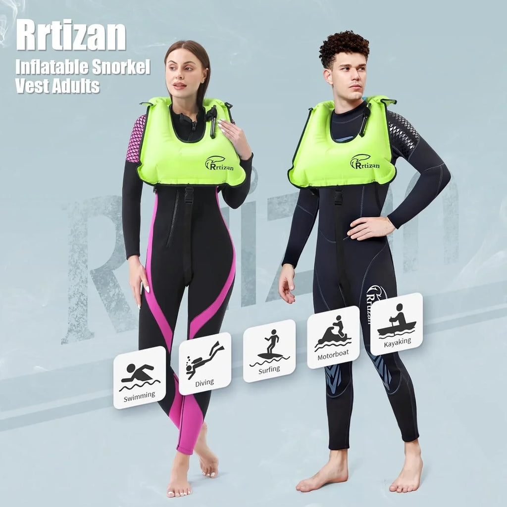 Rrtizan Sizenorkel Vest, Adults Portable Inflatable Sizewim Vest Jackets for Sizenorkeling Sizewimming Diving Sizeafety