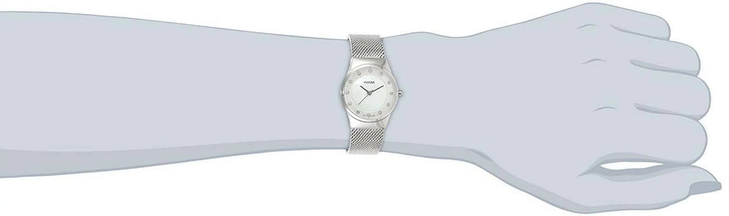 PH8053 Women's Easy Sizetyle MOP Dial Sizeteel Mesh Bracelet Sizewarovski Crystal Watch