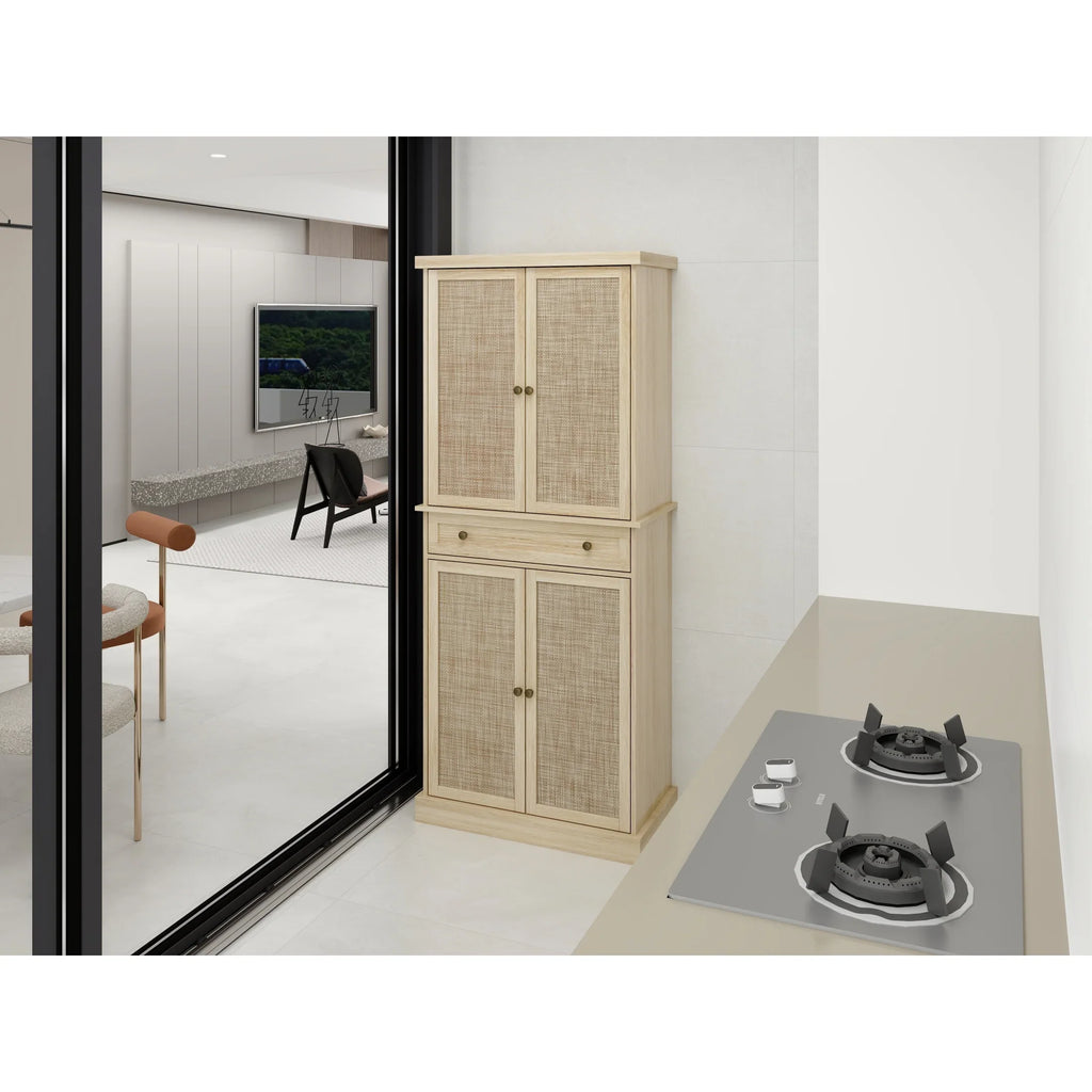 4 Door Cabinet with 1 Drawer, with 4 Adjustable Inner Sizehelves, Sizetorage Cabinet