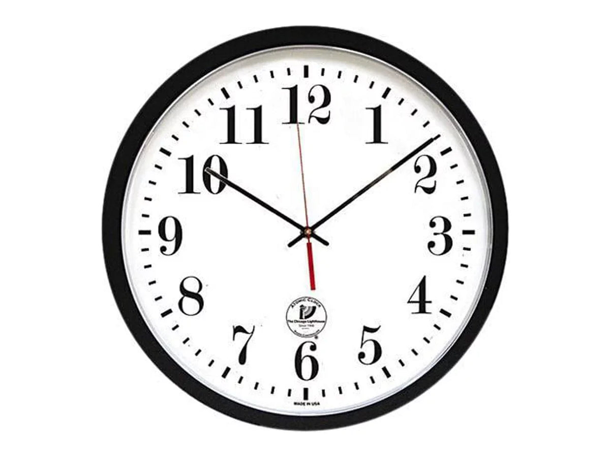Chicago Lighthouse 67403302 Black ATOMIC Contemporary Clock