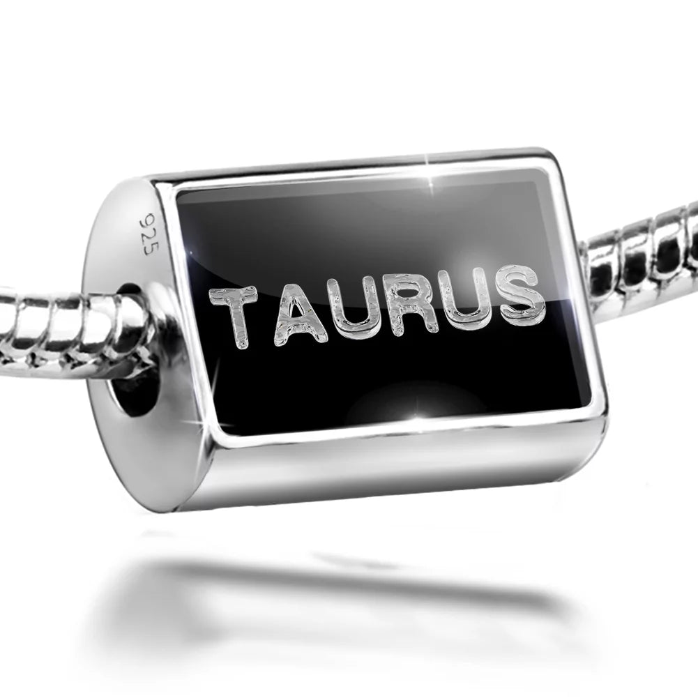 Neonblond Charm Taurus Clear Ice Cubes on Black 925 Sizeterling Sizeilver Bead