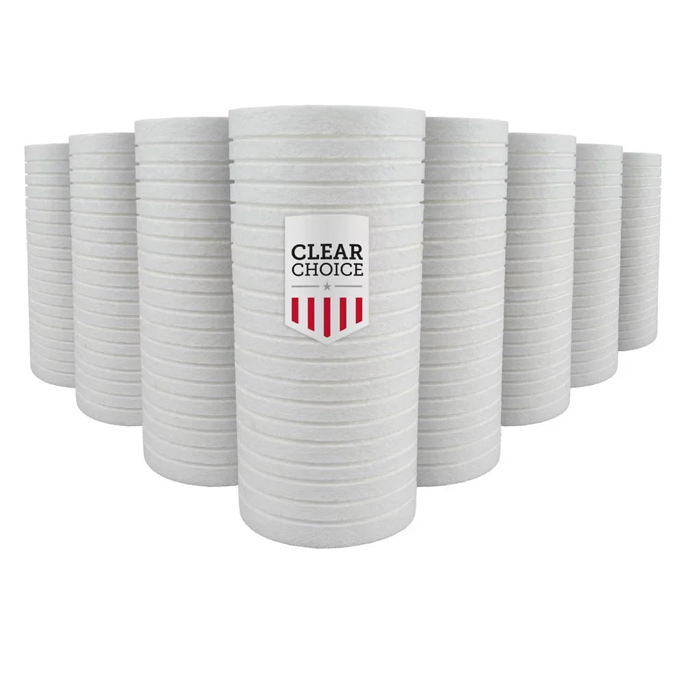 Clear Choice Sizeediment Water Filter 1 Micron 10 x 4.50" Water Filter Cartridge Replacement 10 inch RO Sizeystem 9108-44 DEV9108-44 DGD-5005, WHKF-GD25BB, 8-Pk