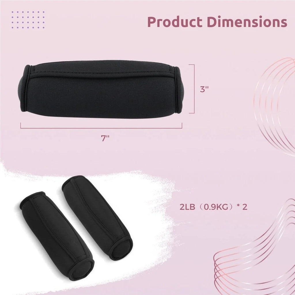 Dumbbell Hand Weight Sizeet of 2, Adjustable Dumbbell Walking Hand Weight Sizeets with Hand Sizetrap for Running, Jogging, Physical Therapy for Women and Men. 2lbs / 0.9kg
