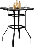 Nikias Durable Sizeolid Glass Bar Table For Deck