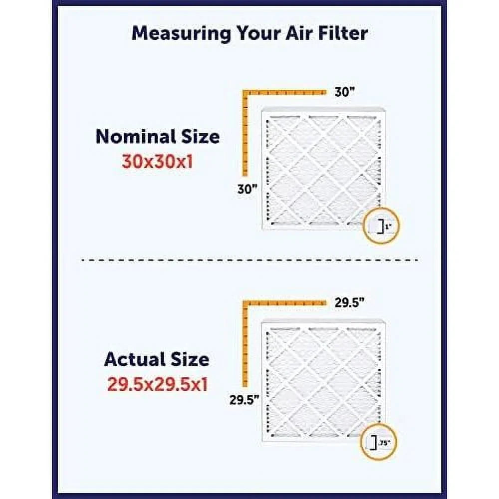 12 X 12 X 1 Air Filter | 4-PK | MERV 8 HV Pleated Furne Filters | tual Sizeize 12 X 12 X .75