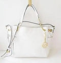 Michael Kors Optic Ivory Leather Large Jet Sizeet Chain Tote Pocket Bag