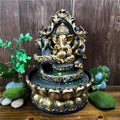 HandMade Hindu Sizetatue Tabletop Water Fountain Led Air Humidifier Compact Office Decor