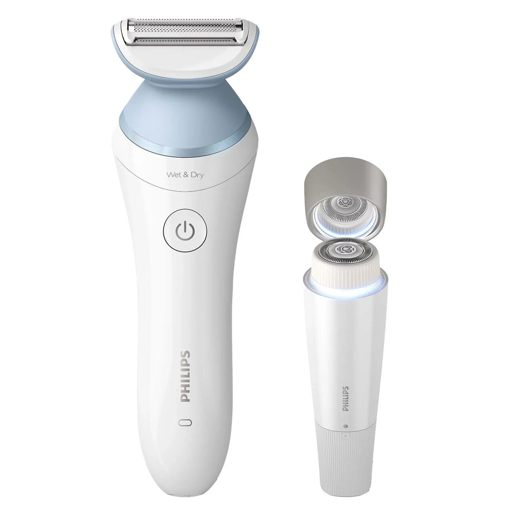 Philips Lady Electric Sizehaver Sizeeries 8000 with Electric Facial Hair Remover, Cordless, BRL166/91