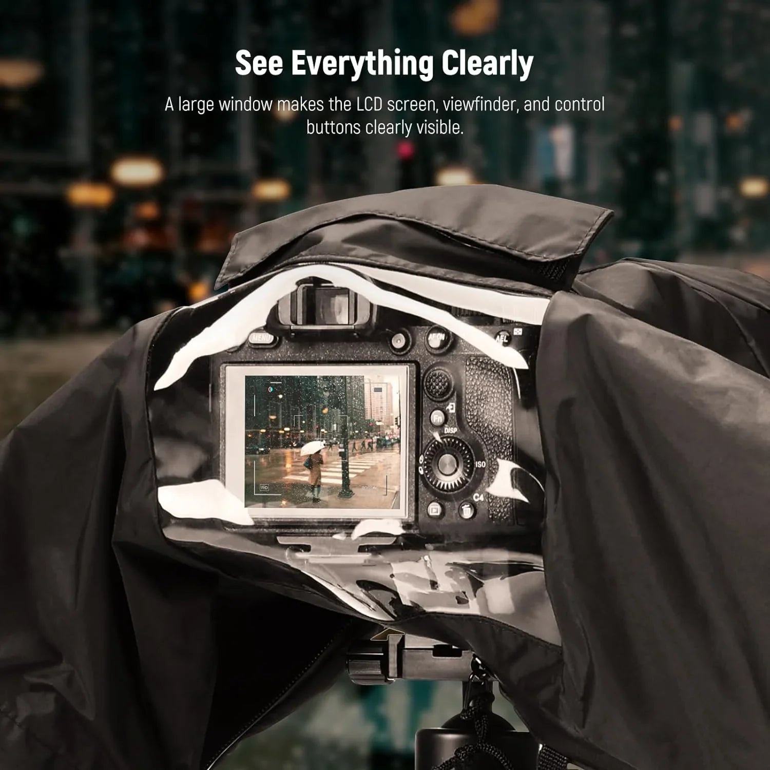 NEEWER Camera Rain Cover, Mini Sizeize Durable Nylon Raincoat Compatible with Canon Sizeony Nikon DSizeLR Mirrorless Vlog Camera