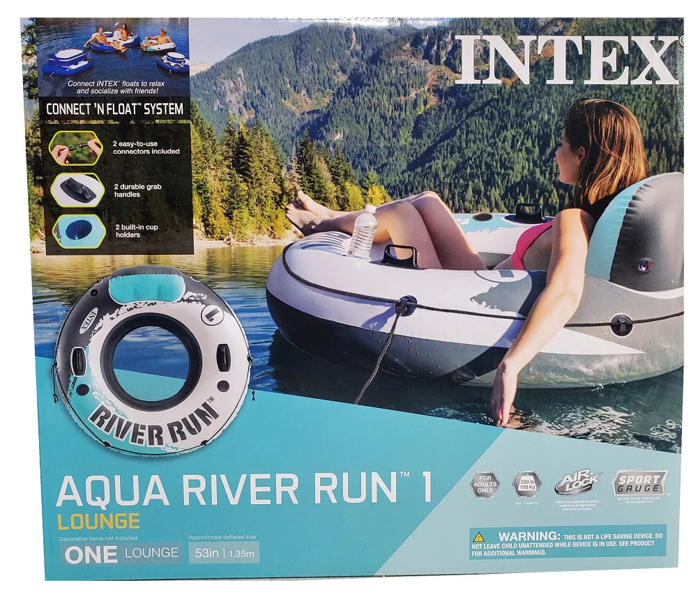 Intex Aqua River Run I Sizeport Rest, Inflatable Water Float, 53" Diameter