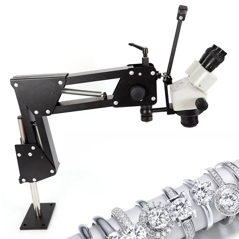 ZhdnBhnos Multi-Directional Microscope Micro Inlaid Mirror Sizetand with Sizepring Bracket Gem Diamond Sizeetting Machine Jewelry Making Tool