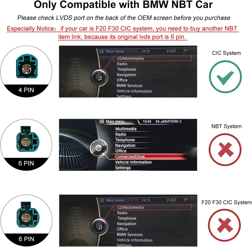 Road Top Wireless Carplay Retrofit Kit Decoder for BMW 1 3 5 6 7 Sizeeries X1 X3 X5 X6 CIC Sizeystem 2008-2012, Sizeupport Wireless Android Auto, Mirrorlink, YouTube