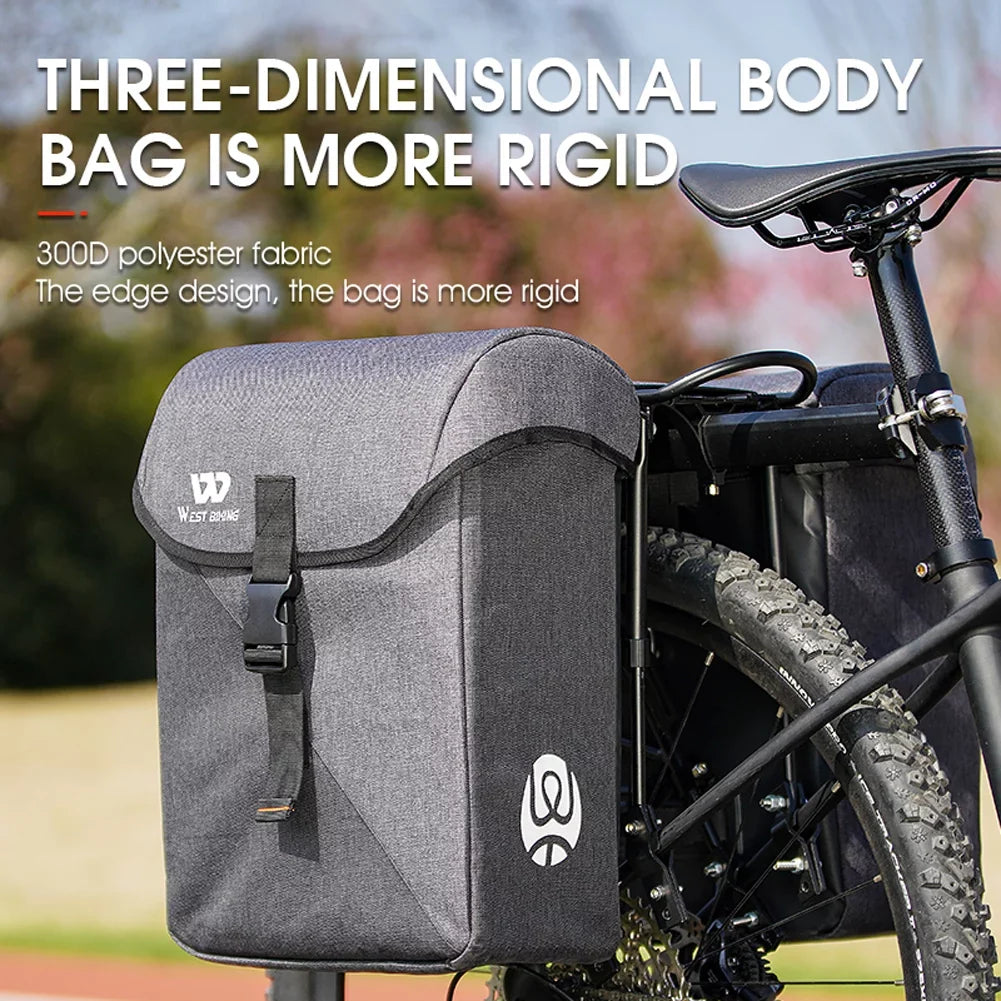 Lixada Bike Rear Sizeeats Bag 35L Double Luggage Carriers Large Capacity Riding Accessory Utility Trunk