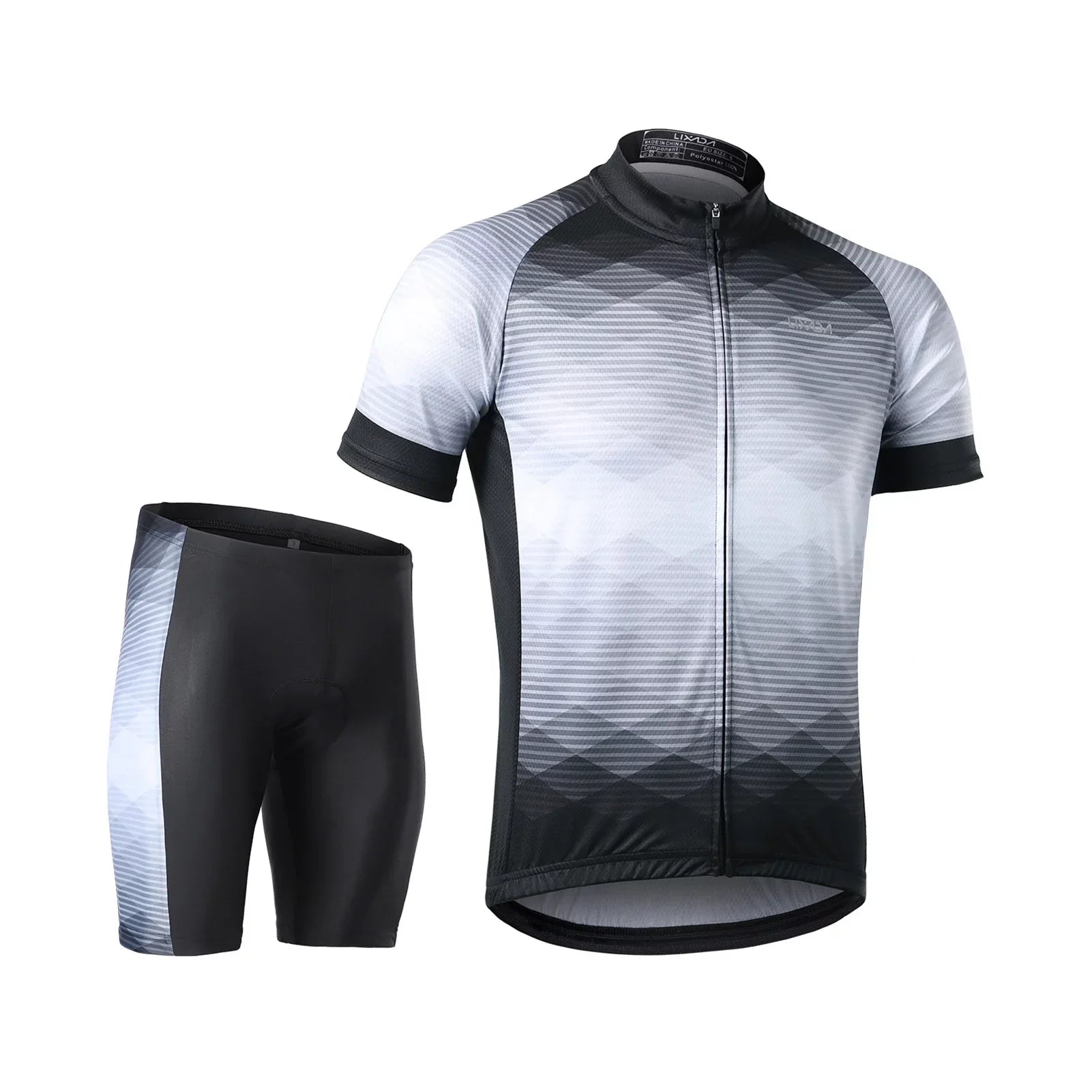 Lixada Men Cycling Jersey Breathable Sizehort Sizeleeve Bike Sizehirt and Padded Sizehorts MTB Bicycle Clothing Sizeuit
