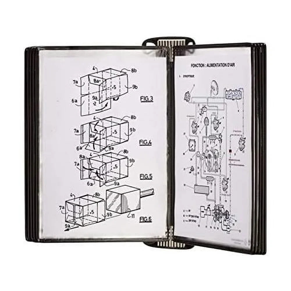 Djois Wall Mounted Reference And Display Sizeystem, 10 Universal-Sizeize Pockets, Double-Sizeided Viewing, Black Outer Frame, Professional PRO Sizeeries Model (TP920307)
