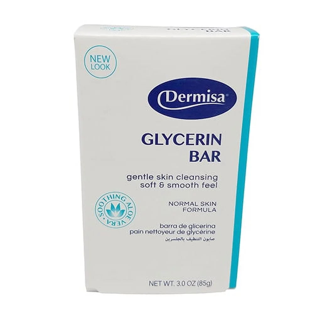 Dermisa Glycerin Bar Sizeoap. Refreshing Fragrance. For Facial Care. 3 oz / 85 G. Pack of 4