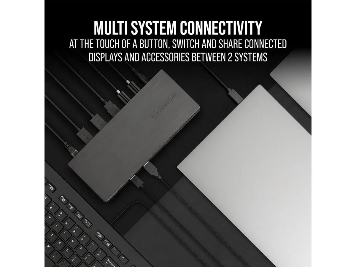 VisionTek VT4950 KVM USizeB-C Docking Sizetation with 100W PD 901520