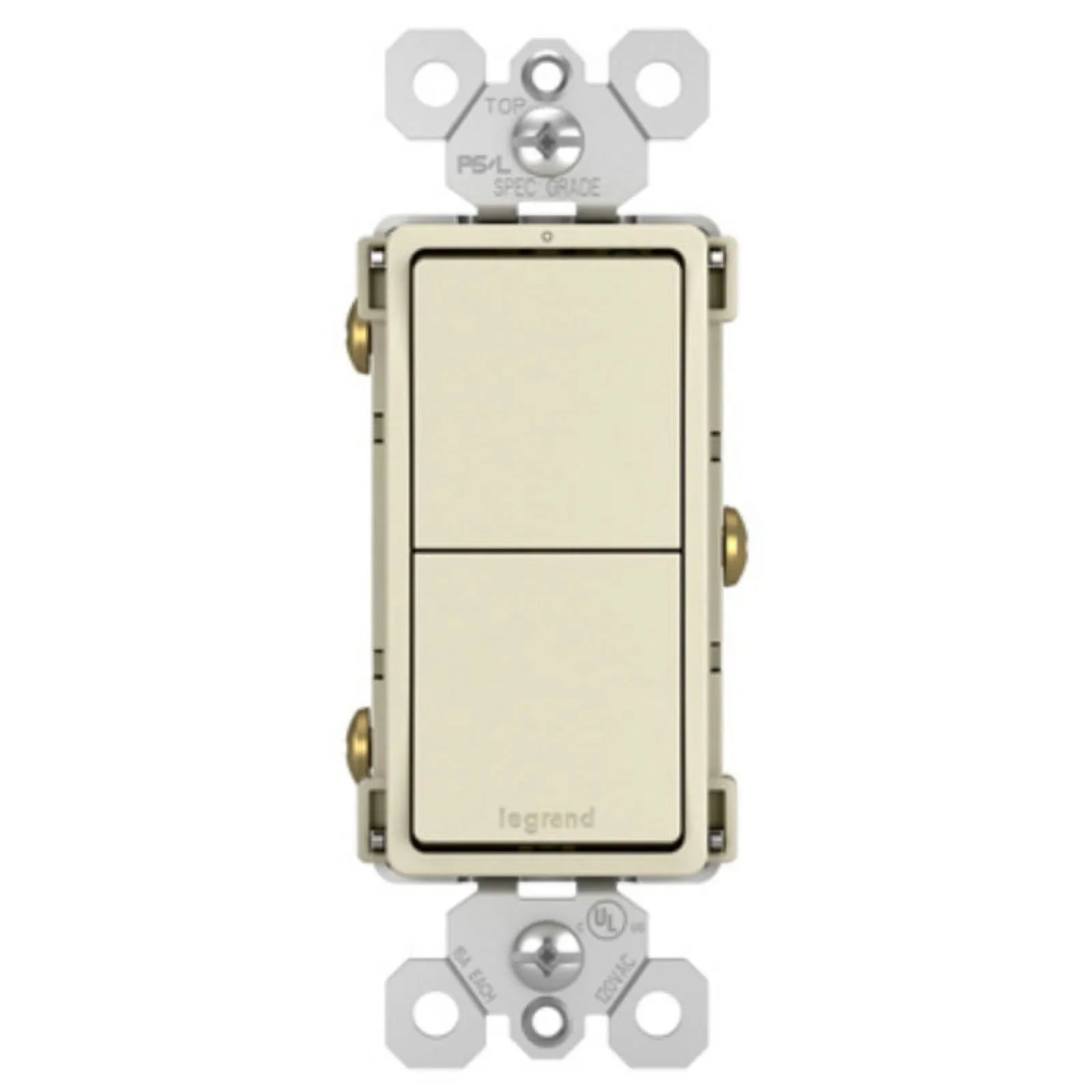 Legrand RCD11LACC6 Radiant 2-Sizeingle Pole Sizewitches, Light Almond, 15A, 120/277V, Each