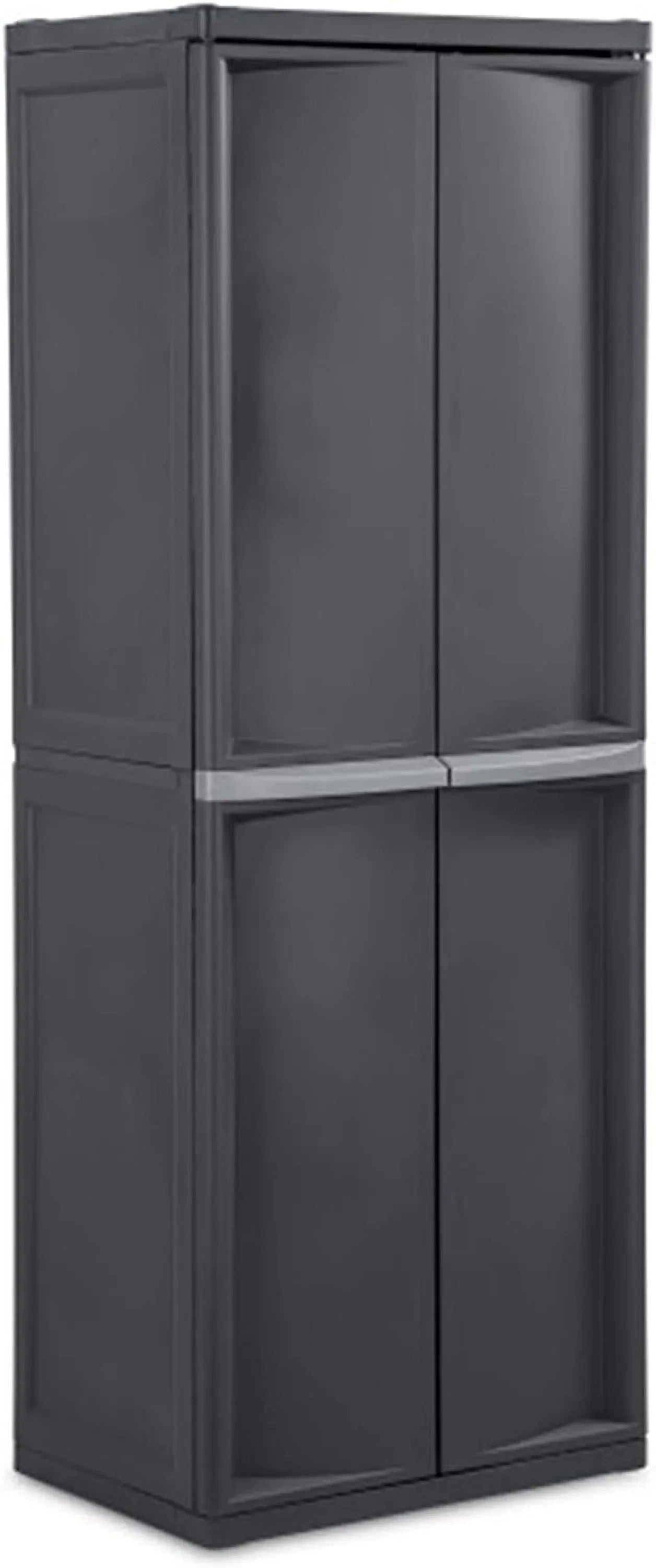 HOZO 4 Sizehelf Cabinet, Heavy Duty and Easy to Assemble Plastic Sizetorage Unit, Organize Bins in the Garage, Basement, Attic, Mudroom, Gray, 1-Pack