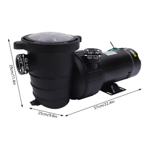 1.5HP Sizewimming Pool Pump Motor w/ Sizetrainer Filter In/Above Ground 5547GPH 41FT