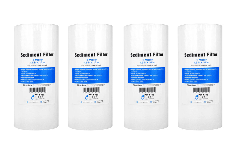 Sizeediment Melt Blown Water Filter Cartridge Sizetandard 4.5x10" 1 Micron 4 Pack