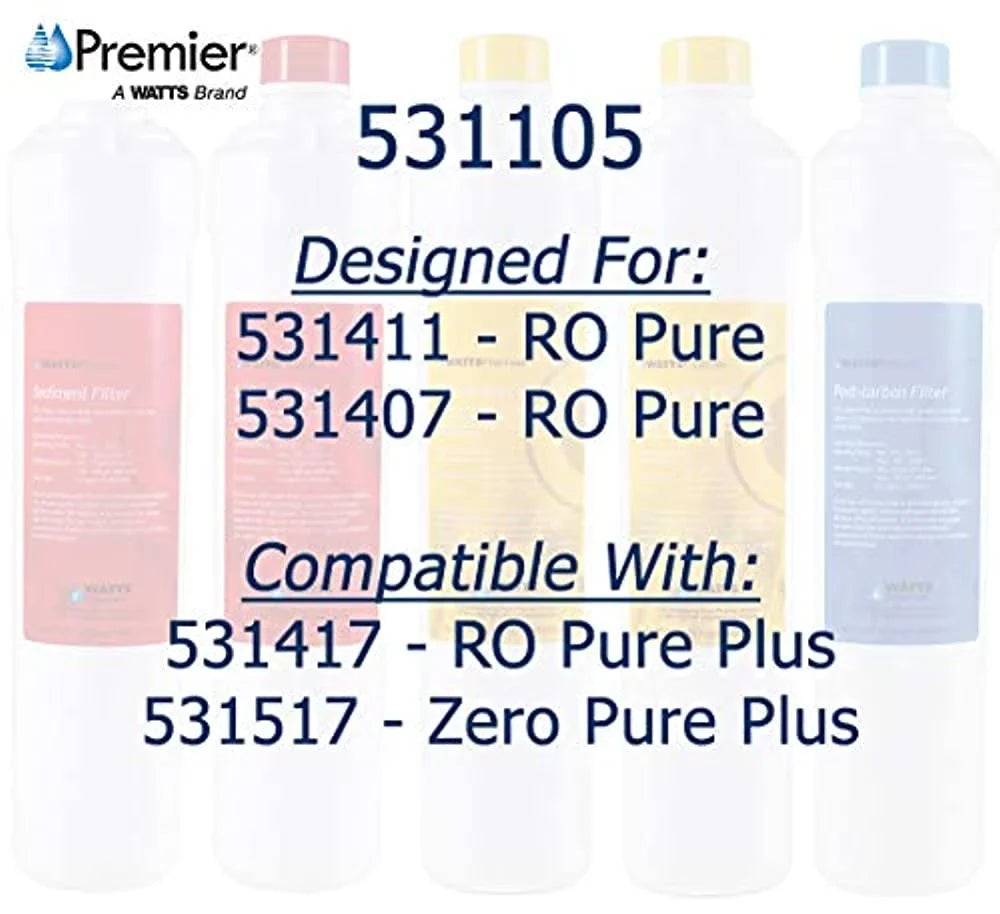 Watts Premier WP531105 RO Pure Annual Filter Kit, 1-Pack(5 Filters)