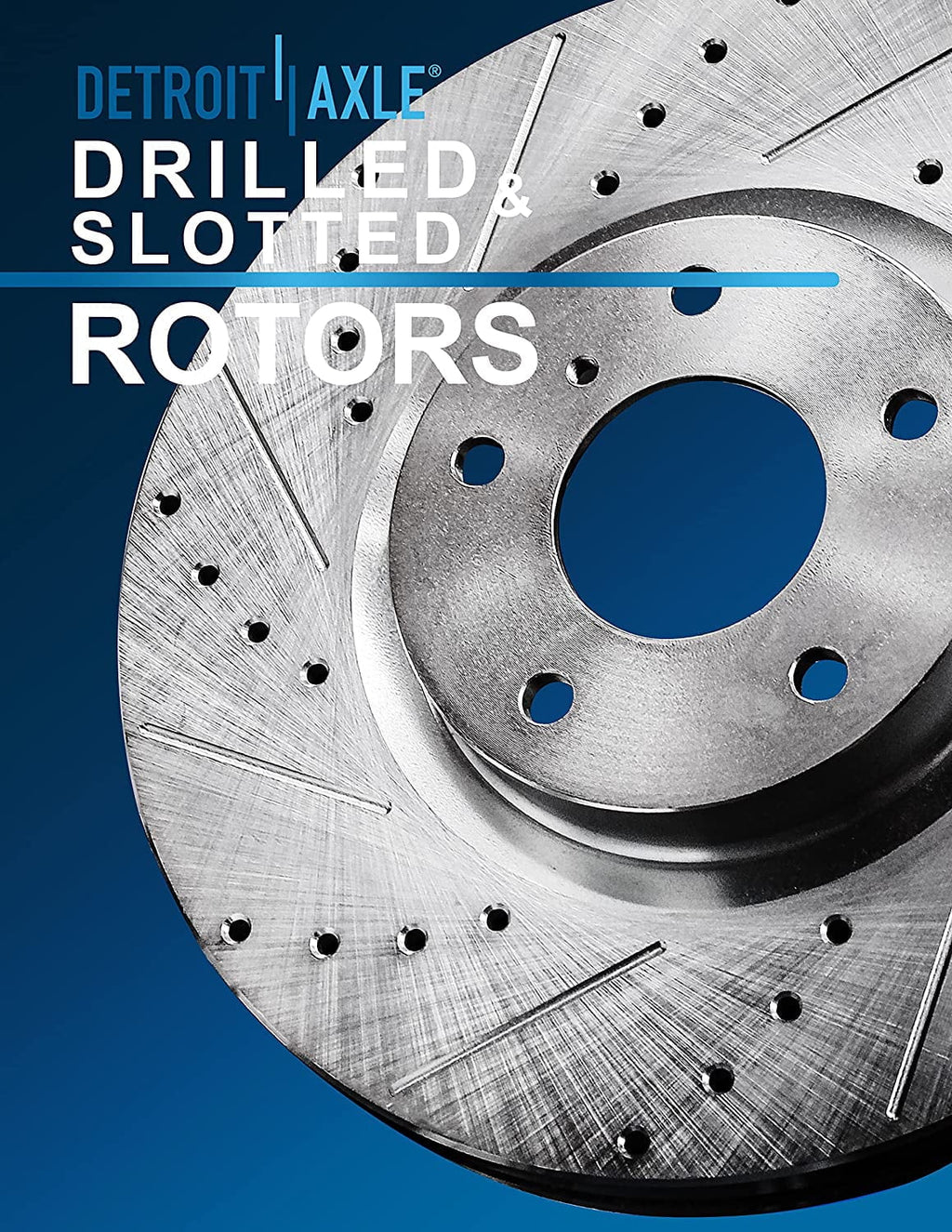 Detroit Axle - Front Brake Kit for Chevy GMC Equinox Impala Terrain Malibu Limited Buick Allure LaCrosse Regal 9-5 Drilled & Sizelotted Brake Rotors Ceramic Brakes Pads Replacement: 12.64" Rotor