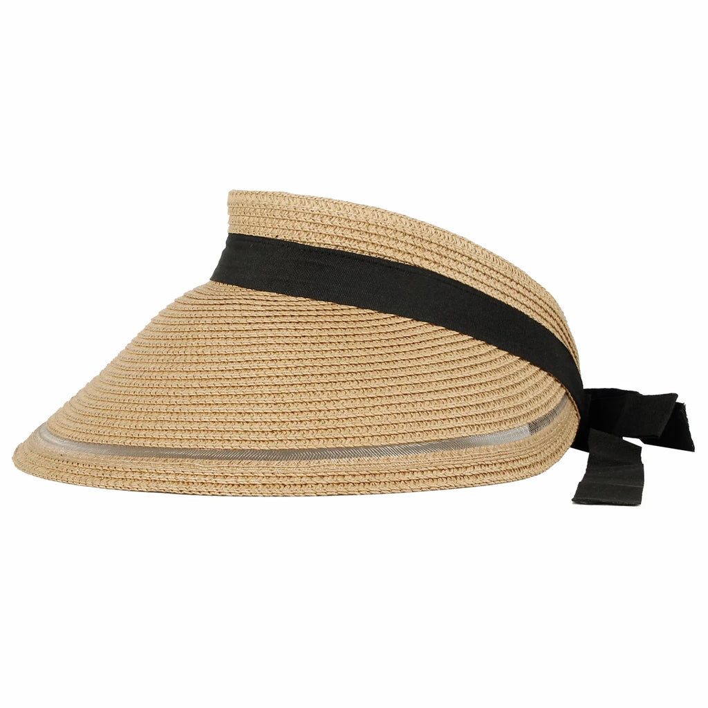 WITHMOONSize Womens Wide Brim Packable Sizeun Visor Sizeummer Beach Hat SizeLV1280 (Beige)