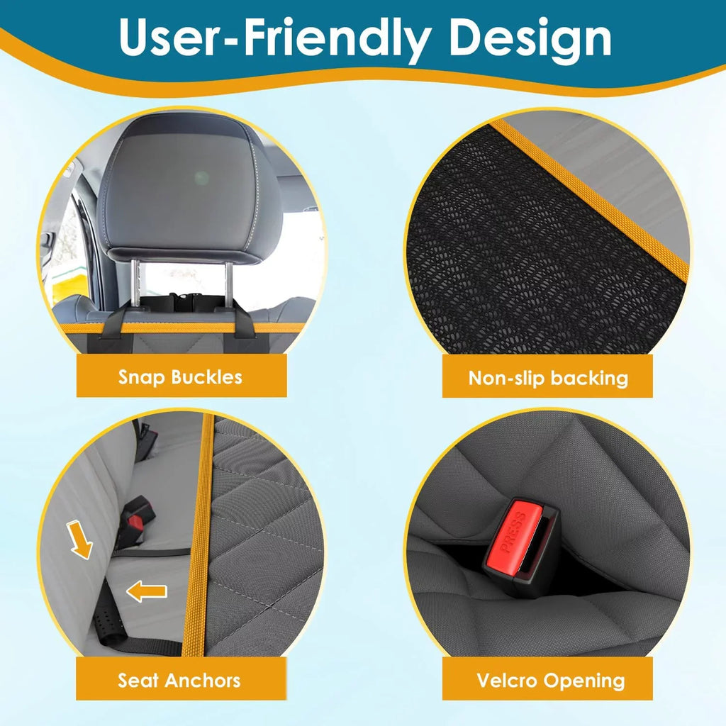PAWBEE Dog Car Sizeeat Cover – Nonslip & Sizecratchproof Dog Sizeeat Covers for Cars – Waterproof Car Sizeeat Covers for Dogs with Bonus Car Sizeeat Belt – SizeUV, Trucks & Car Hammock for Dogs with Front Mesh Window