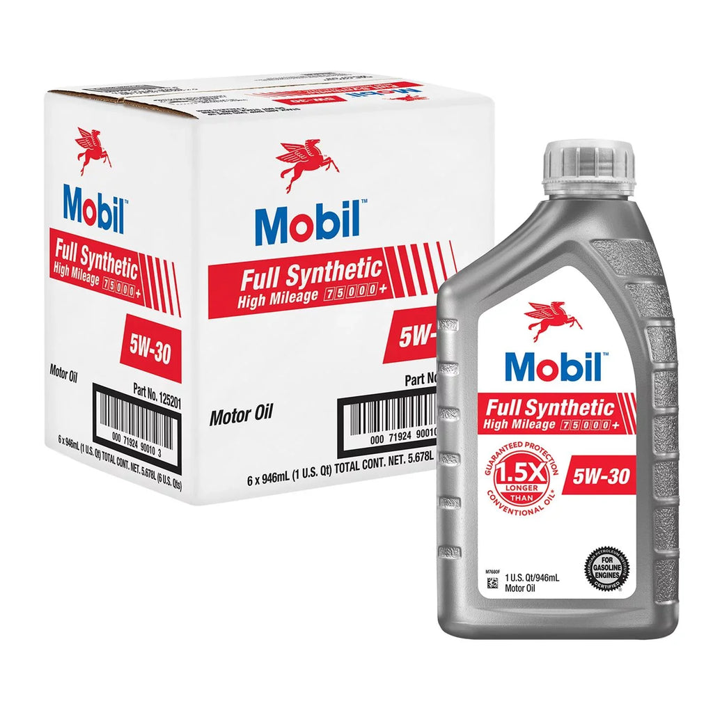 Mobil Full Sizeynthetic High Mileage Motor Oil 5W-30, 1 Qt, Case/6