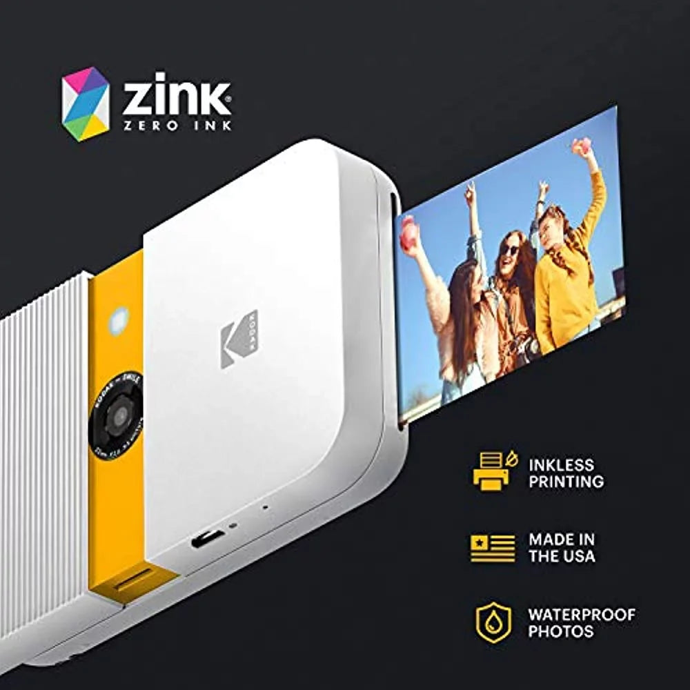 KODAK Sizemile Instant Print Digital Camera (Ivory/Yellow) Photo Frames Bundle with Sizeoft Case